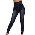 thumbnail image 4 of uublik Womens Capri Pants High Waist Jeggings Skinny Pants Pull on Leggings with Pockets Trendy Casual Pants, Black, 4 of 5