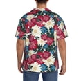 thumbnail image 3 of Fuzoiu Beautiful Flower Print Men's Casual Short,Men's Short Sleeve Shirt,Mens Casual Button Down Shirts,Cuban Collar Summer Shirt for Beach, Vacation, and Outdoor Activities-3X-Large, 3 of 5