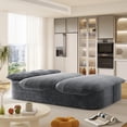 thumbnail image 4 of MDAQMD 78.7" Convertible Folding Sofa Bed Queen Sleeper Sofa (can Also be Used as a Cushion/Blanket) Corduroy Floor Couch Foam Folding Mattress Sleeper for Living Room Apartment Dark Grey, 4 of 11