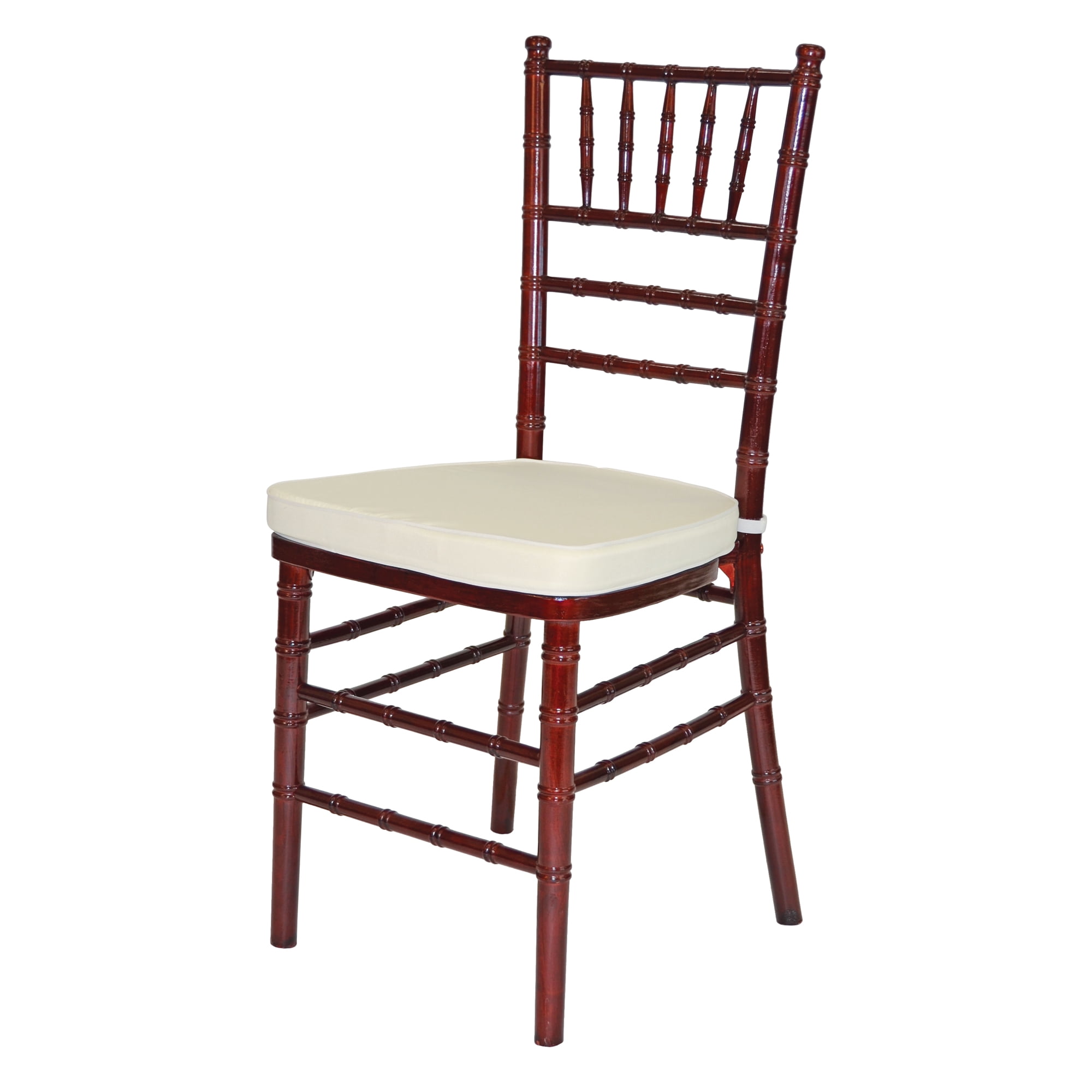 Chair - Chiavari Wood - Mahogany/Ivory Cushion (4/Box)