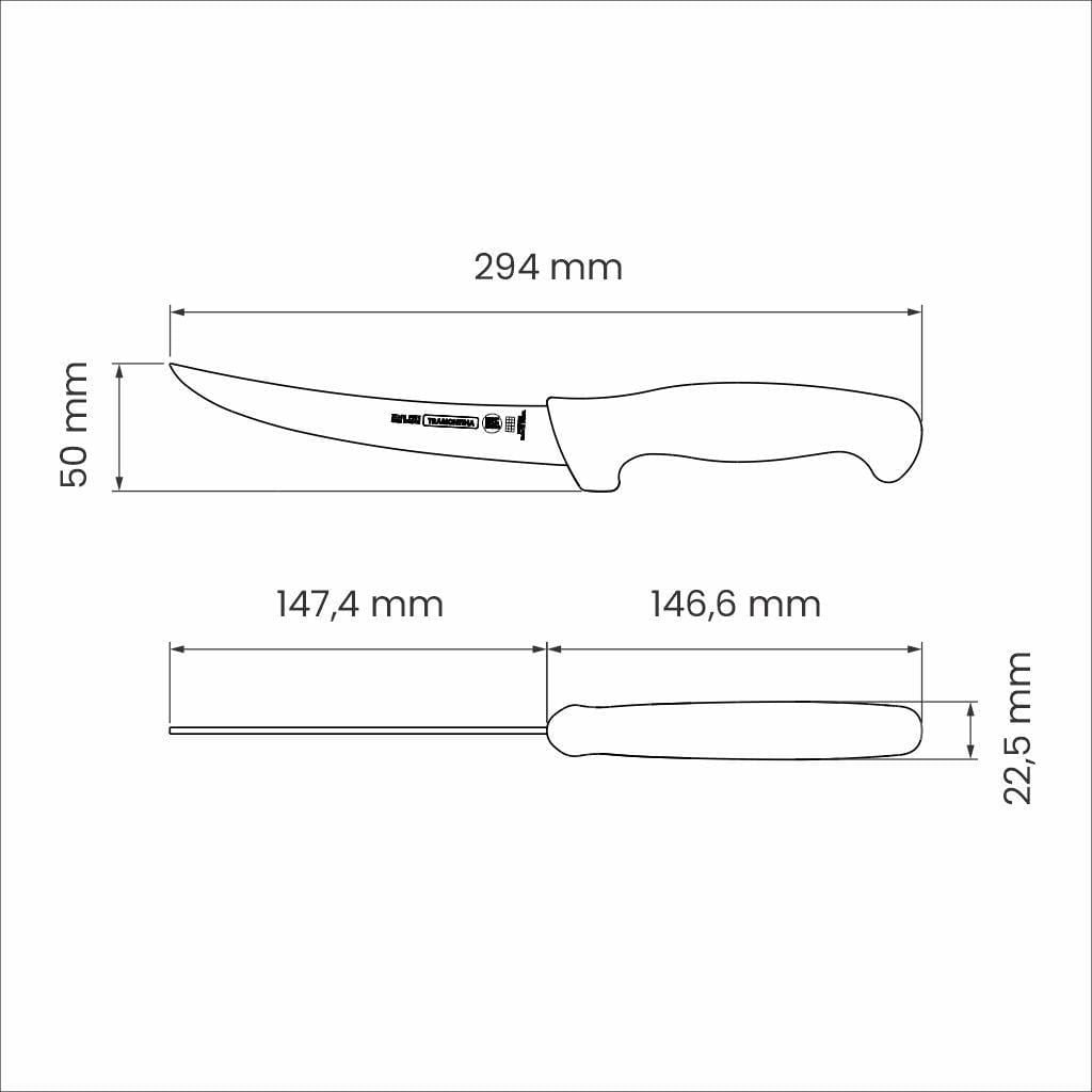 Tramontina Professional 6" Boning Knife with Stainless Steel Blade and White Polypropylene Handle