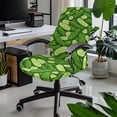 thumbnail image 2 of POLERO Anti Slip All-in-One Office Swivel Chair Slipcover, Green Cucumber Pattern Elastic Cloth Anti-Dust Office Chair Cover for Home Study Workspace, 2 of 7