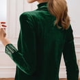 thumbnail image 4 of Arlun Women's Neck Velvet Tops Long Sleeve Dressy Work T-Shirts Casual Fashion Comfy Rhinestone Velour Plus Size Blouse Base Layer Tee for Warmth and Style Dark Green XL, 4 of 5