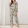 thumbnail image 2 of Yiaed Cotton Tree Print Pajamas Women's Long Sleeve Sleepwear Soft Button Down Loungewear Pjs Lounge Set Nightwear Womens Pajama Pants-Medium, 2 of 7