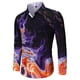 thumbnail image 5 of Camisas de manga larga con estampado 3D para hombre, camisas florales con solapa estampada, ropa de calle vintage informal ajustada para hombre, 5 of 5
