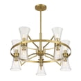 thumbnail image 4 of Warm Brass Ten Light Chandelier from the Bennington Collection, 4 of 6