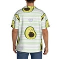 thumbnail image 5 of Xecao offers the Avocado of a Hear for Men's Casual Short-sleeved Shirt, a button-up collared shirt with a pocket, perfect for beach vacations and yacht travel in the 4X-Large size., 5 of 7