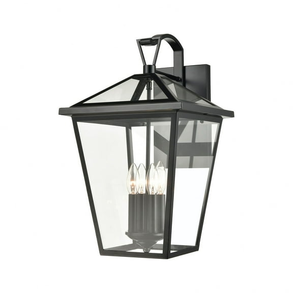 Elk Home Outdoor Main Street 1 Light Wall Sconce, Modern, Black