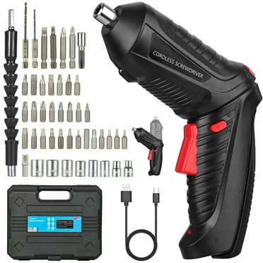 3.6V USB Electric Screwdriver Set, 47PCS Cordless & Rechargeable Mini Drill Screwdriver with LED Light & Driver Bit Set , Portable Repair Tool Set