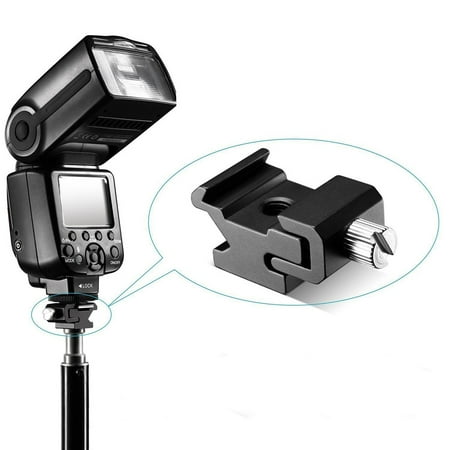 Image of 1/4 Screw Studio Camera Flash Light Tripod Cold Hot Shoe Mount Bracket Adapter