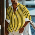 thumbnail image 1 of Camisa de solapa de traje de calle para hombre, informal, de exterior, a rayas, a cuadros, de material suave y cómodo, talla grande, 1 of 6