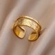 thumbnail image 1 of Anillos de acero inoxidable para mujer y hombre, anillo de compromiso de Color dorado para fiesta de boda, regalo de joyería para dedo masculino y femenino, 2023, envío gratis Dengxun unisex, 1 of 2
