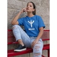 thumbnail image 2 of Algiz Rune Meaning Elk Shaped T-Shirt Women -Image by Shutterstock, Female Small, 2 of 4
