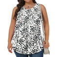 thumbnail image 4 of Fantaslook Plus Size Tank Tops for Women Tunic Sleeveless Shirts Dressy Casual Floral Blouses Loose Summer Tops, 4 of 7