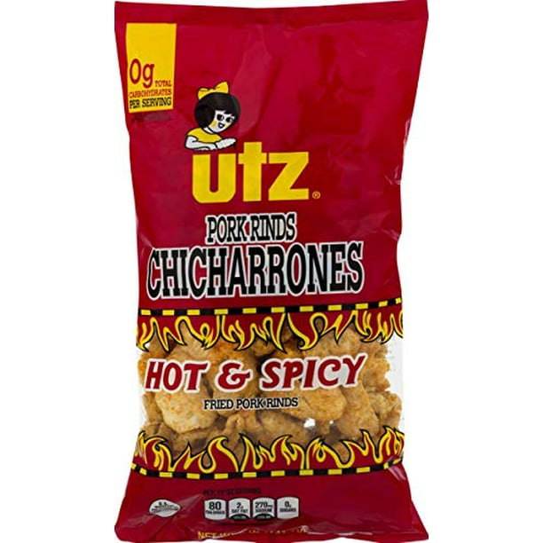 Utz Fried Pork Rinds Chicharrones (Hot & Spicy, 65 oz. Bags)