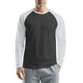 thumbnail image 2 of Hearthz Raglan Long Sleeve Shirts for Men Fall Color Block Crew Neck Baseball Tee Shirt, 2 of 6