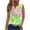 Green, variant on Women's Tie Dye Tank Tops V Neck Sleeveless Tees with Buttons Casual Fashion Summer Pullover Tshirts (XL, Orange)