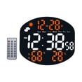 thumbnail image 2 of Reloj de pared digital con alarma y temporizador, multifuncional, decorativo, moderno, con controlador, para escritorio, oficina, mesita de noche, Naranja, 2 of 8