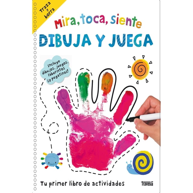 Mira, toca, siente. Dibuja y juega (con pegatinas) Blanco
