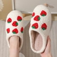 thumbnail image 4 of Cherry Couple Cotton Slippers Home Indoor Cartoon Platform Slides Ladies 2023 Designer Warm Comfortable Winter Shoes Women (peach,40-41), 4 of 6