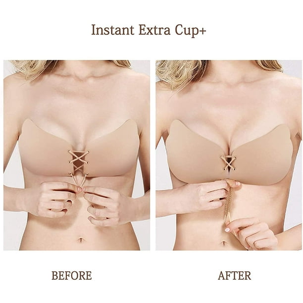 Sticky Bra Push Up Invisible Bra Adhesive Bra Backless Strapless Resuable  Nipple Covers Silicone Bra For Women (Color : Skin, Size : E) : :  Clothing, Shoes & Accessories
