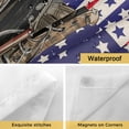 thumbnail image 4 of No Hook Shower Curtain with Snap in Liner, Independence Day American Flag Waterproof Bath Curtain Double Layers with See Through Top Window, Retro Military Boots Hotel Shower Curtains 72x72in, 4 of 9