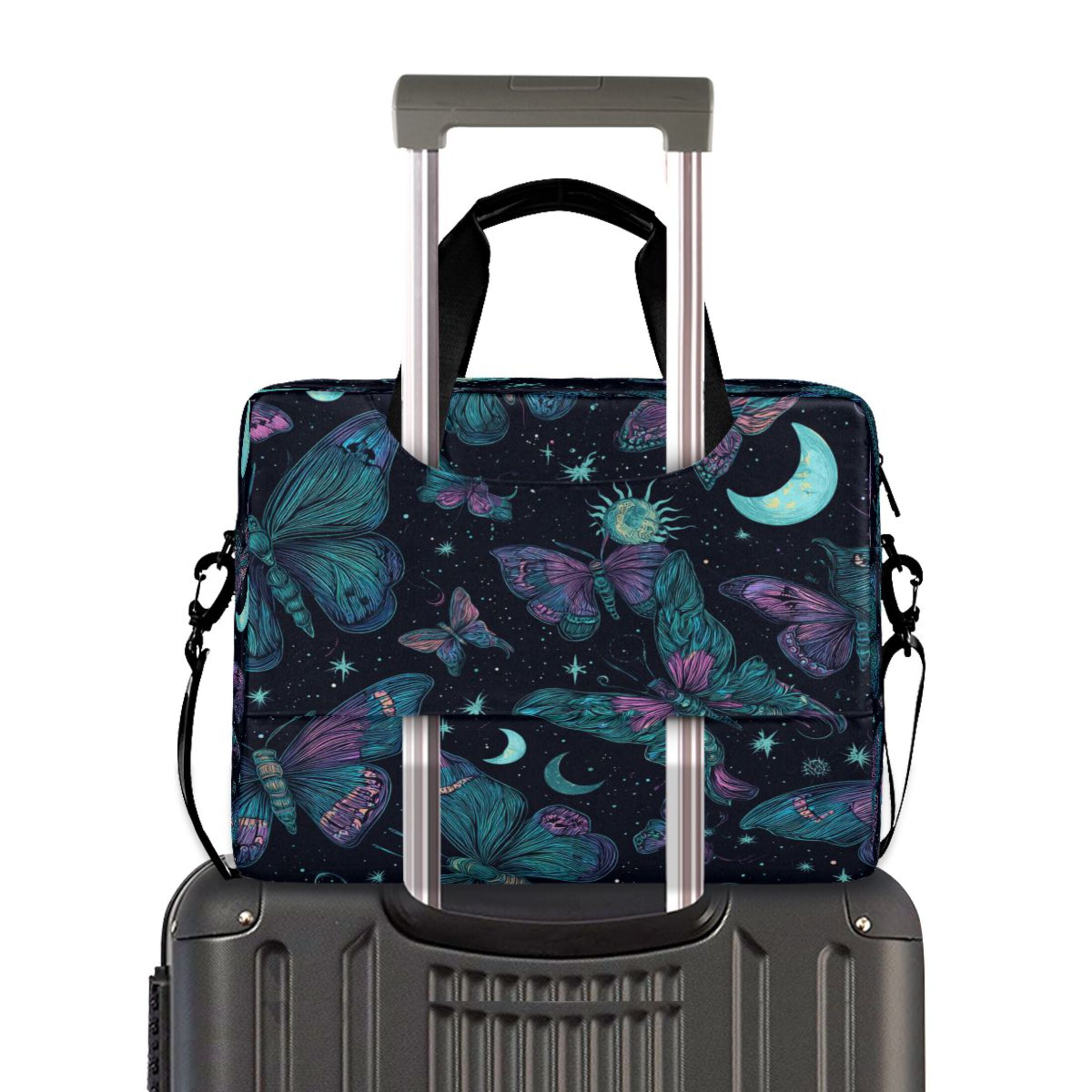 Laptop Bag Laptop Briefcase 15.7 x 3 x 11.8 Inches Laptop Bag Briefcases Laptop Storage Travel Laptop Bag Work Laptop Bag Green Butterfly