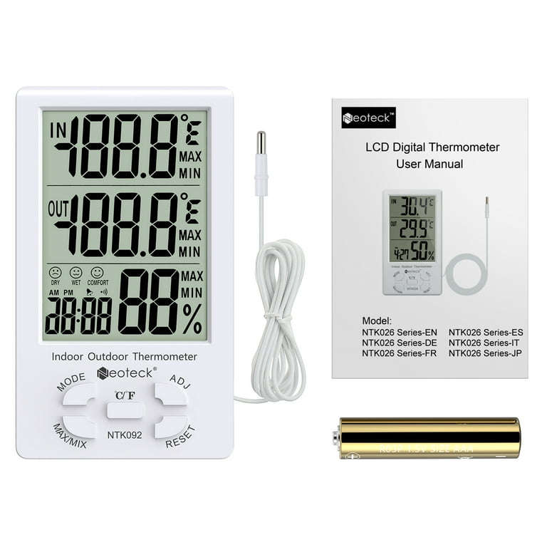 Neoteck 2 In 1 LCD Digital Hygrometer Thermometer Portable Indoor