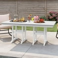 thumbnail image 2 of ModFusion Outdoor Plastic Rectangular Dining Table with HDPE Resin Material & Umbrella Hole, 165 lbs, White, 2 of 8