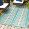thumbnail image 4 of JONATHAN Y JONATHAN  Y Negril Modern Double Stripe Indoor/Outdoor Area Rug 3 X 5 - Aqua/Beige, 4 of 5