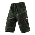 thumbnail image 7 of Relaxed Fit Camouflage Cargo Shorts Men's Casual Drawstring Capri Cargo Pants Camo Shorts Multi-Pocket Elastic Waist, M, 7 of 7