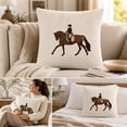 thumbnail image 4 of Clearance Horse Throw Pillow with Insert 18x18", Velvet Equestrian Accent Cushion for Couch Bed, 1 Pack, 4 of 6