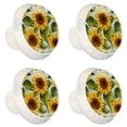 thumbnail image 2 of 4 Pcs Round White Knobs for Kitchen Cabinet Cupboard Dresser Bookcase Sunflower Drawer Pulls Handles Home Decor, 2 of 8