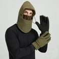 thumbnail image 2 of jobturf Balaclava Face Mask Men Waterproof Windproof Thickened Thermal Winter Hats with Gloves 2 Piece Outfits 3 in 1 Ski Cap and Glove Set, 2 of 6