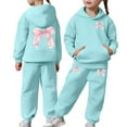 thumbnail image 2 of Girls Sweatsuit Size 6 Winter Outfit Lined Hoodie and Joggers Comfy Casual Two Piece Play With Print, 2 of 7