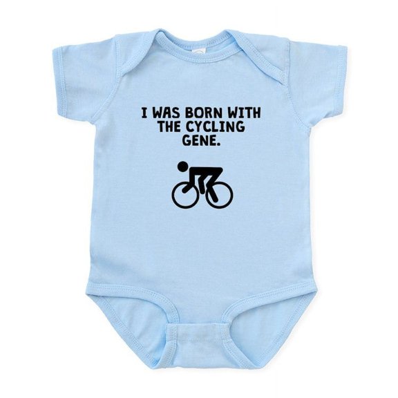 CafePress - Born With The Cycling Gene Body Suit - Baby Light Bodysuit, Size Newborn - 24 Months