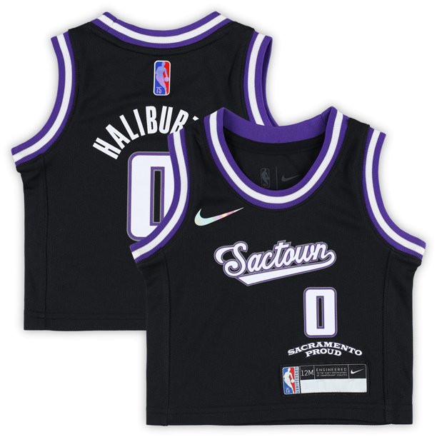Infant Nike Tyrese Haliburton Black Sacramento Kings 2021/22 Replica