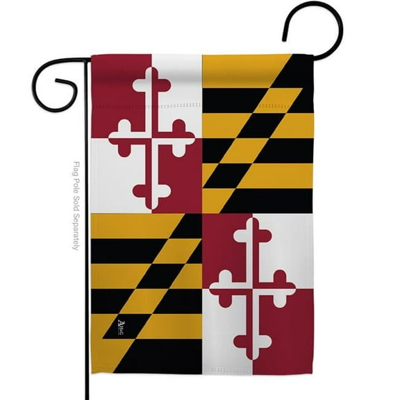 Americana Home & Garden G142521-BO 13 x 18.5 in. Maryland American State Garden Flag with Double-Sided Horizontal House Decoration Banner Yard Gift
