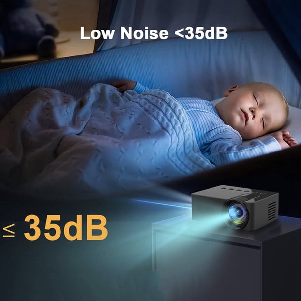 Proyector LED HD 1080P Mini Proyector InaláMbrico para TeléFono MóVil con Soporte para Proyector Reproductor de VíDeo PortáTil para Cine en Casa-A