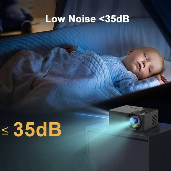 Proyector LED HD 1080P Mini Proyector InaláMbrico para TeléFono MóVil con Soporte para Proyector Reproductor de VíDeo PortáTil para Cine en Casa-A