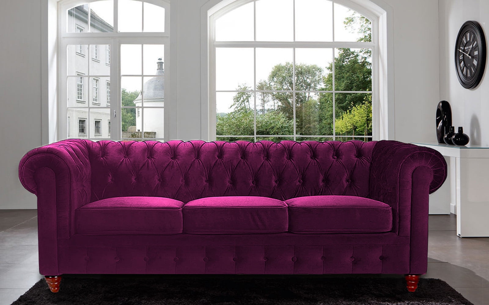 Purple Velvet Chesterfield Sofa Bed Memsahebnet