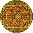 thumbnail image 1 of Ahgly Company Indoor Round Medallion Yellow Traditional Area Rugs, 7' Round, 1 of 4