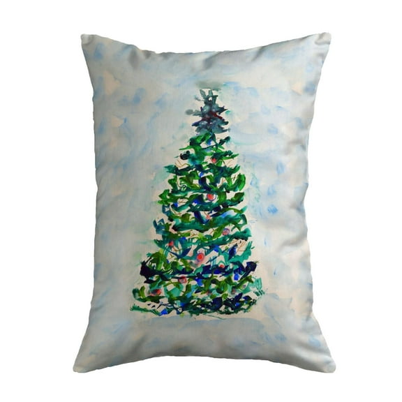 Betsy Drake Interiors Blue Lights Christmas Tree Small Noncorded Pillow 11x14