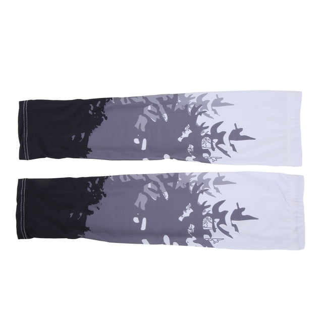 1 par de mangas de seda de hielo para brazos con protección solar UV, finas, transpirables y refrescantes para conducir, deportes de verano, XL, color negro