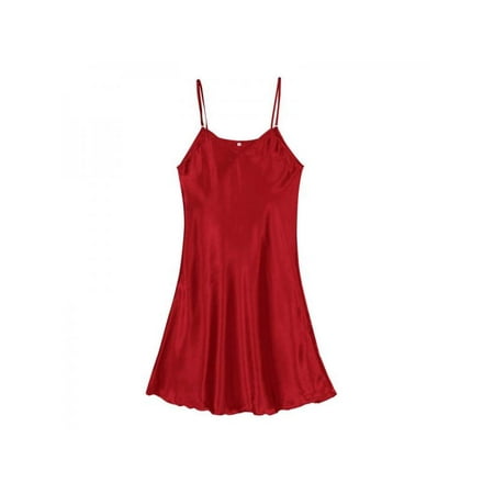 

Deals on Gift for Holiday!Women Satin Chemise Nightgown Sexy Full Slips Sleepwear Nightdress