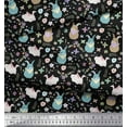 thumbnail image 2 of Soimoi Tissu en Mousseline de Viscose à Imprimé Floral et Rabbit pour Enfants, Tissu au Mètre, 42 Pouces de Large, 2 of 3