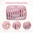 thumbnail image 5 of Unique Bargains Clear Toiletry Bag Transparent Makeup Bag Travel Zipper Cosmetic Organizer for Women 8.07"x2.56" Pink, 5 of 7