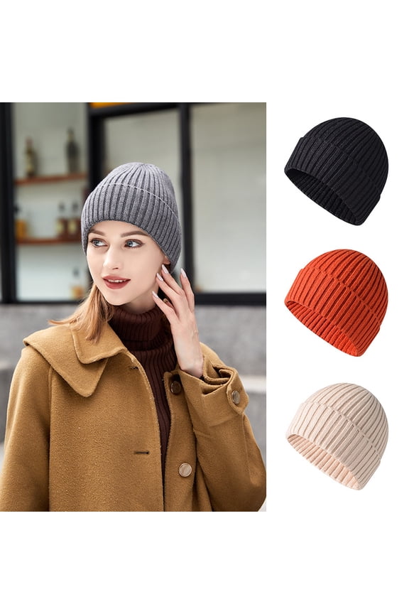 Beanie Hat for Women Men Winter Hat Womens Cuffed Beanies Knit Skull Cap Warm Ski Hats (Red)