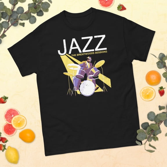 Retro Jazz Music Vintage Retro Jazz Musician Graphic classic tee (Black, S)