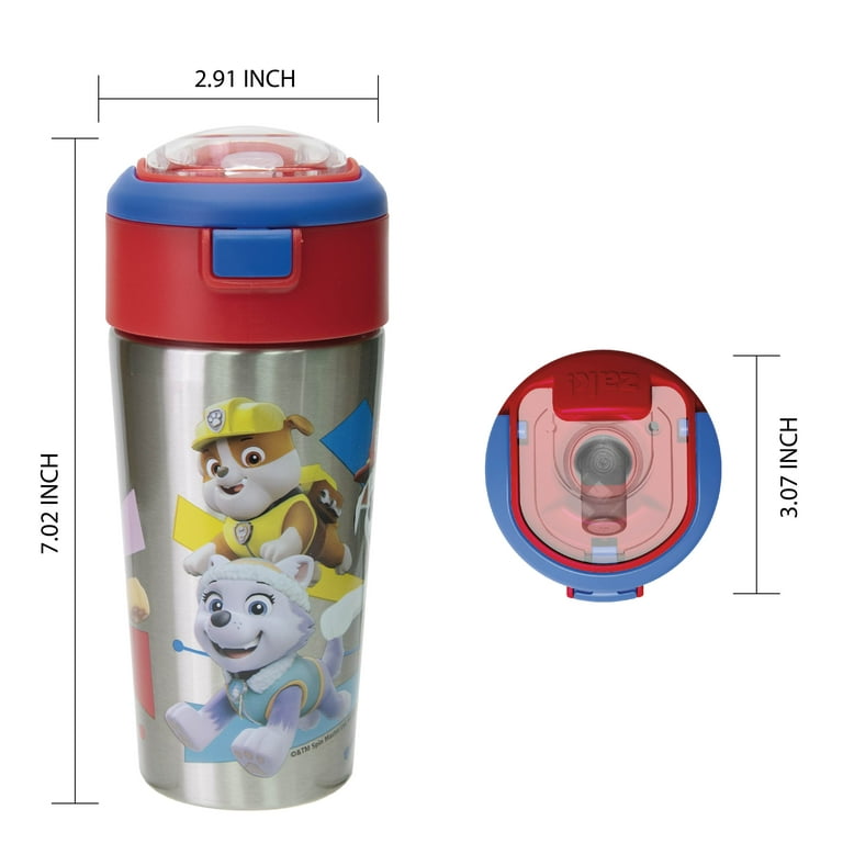 Kids Stainless Steel Thermos Water Bottle Keeps Drinks Hot & Cold All Day  Large 12oz. Capacity,Easy Button Pop Lid for Toddler,Double Wall insulated